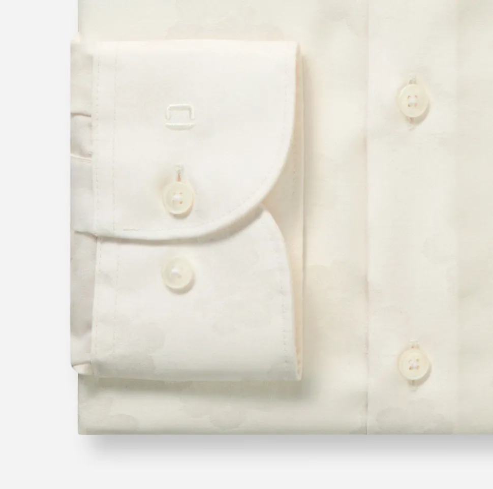 Olymp kauluspaita Luxor jacquard Offwhite, luonnonvalkoinen