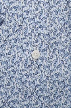 Olymp kauluspaita SS Luxor Modern Fit Microprint, vaaleansininen