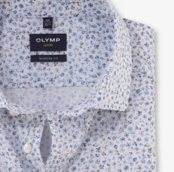 Olymp luxor kauluspaita, Modern fit Valkopohjainen Kuosi