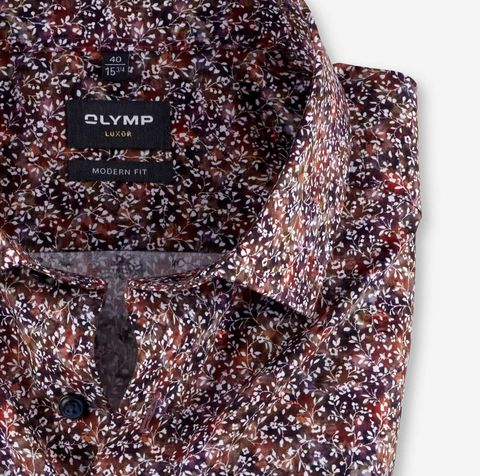 Olymp luxor miesten kauluspaita,modern fit Punainen Kuosi