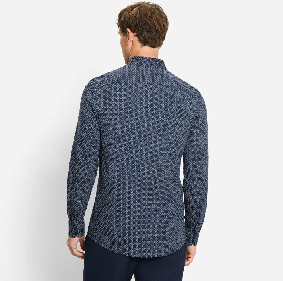Olymp miesten kauluspaita, 097 24/7 - LEVEL 5 JERSEY BODY FIT Sininen Kuosi