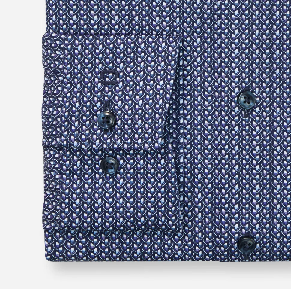 Olymp miesten kauluspaita 042 LUXOR MODERN FIT JERSEY, sininen kuosi