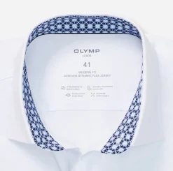 Olymp miesten kauluspaita, 095 24/7 - LUXOR MODERN FIT JERSEY Valkoinen