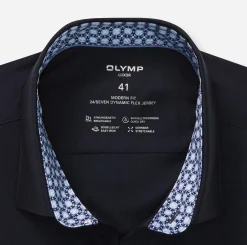 Olymp miesten kauluspaita, 095 24/7 - LUXOR MODERN FIT JERSEY Tummansininen