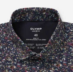 Olymp miesten kauluspaita 24/SEVEN – LEVELFIVE BODY FIT JERSEY, sininen kuosi