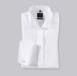 Olymp Miesten Smokkipaita, 0395-65-00 MODERN FIT WHITE WING Valkoinen