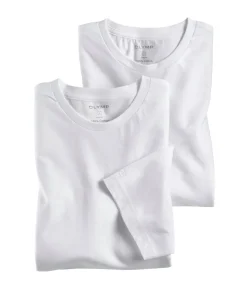 Olymp Miesten T-paita 2 kpl, O-neck Modern Fit 2-pack Valkoinen