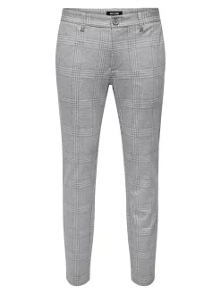 Only and Sons chinokset, MARK PANT 7129 CHECK Harmaa Ruutu
