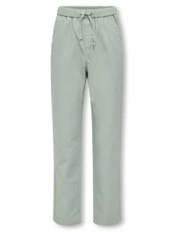 Only and Sons Junior lasten housut, OSJLINUS COTTON LINEN PANT Vihreä