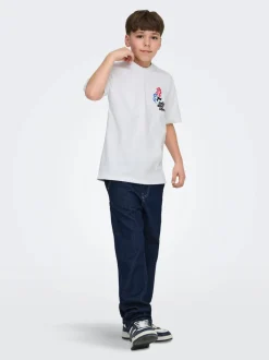 Only and Sons Junior lasten t-paita OSJFRED Laurent Flow, valkoinen