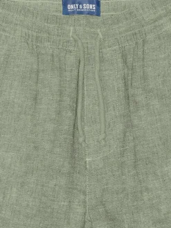 Only and Sons Junior shortsit, OSJCAIDEN LIFE LOOSE LINEN SHORTS Vihreä