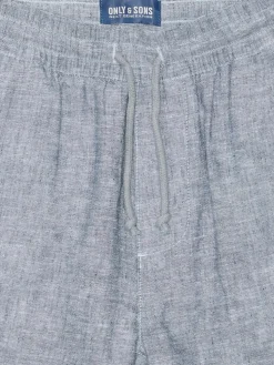 Only and Sons Junior shortsit, OSJCAIDEN LIFE LOOSE LINEN SHORTS Keskisininen