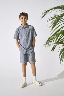 Only and Sons Junior shortsit, OSJCAIDEN LIFE LOOSE LINEN SHORTS Keskisininen
