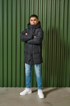 Only and Sons Junior toppatakki, OSJCARL LIFE LONG QUILTED COAT Musta