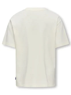 Only and Sons Junior t-paita, OSJMENES LOOSE SS O-NECK T-SHIRT Luonnonvalkoinen