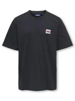 Only and Sons Junior t-paita, OSJFRED LIFE RLX SS LABEL TEE Tummansininen