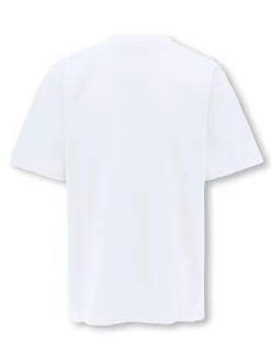 Only and Sons Junior t-paita, OSJFRED LIFE RLX SS LABEL TEE Valkoinen
