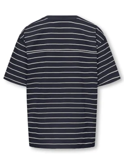Only and Sons Junior t-paita, OSJKENGE S/S OVERSIZE TEE Raidallinen Sininen