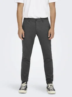 Only and Sons Miesten Chinot MARK TAP HERRINGBONE NOS Musta