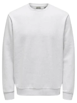Only and Sons miesten collegepaita ONSCERES Crew Neck, vaaleanharmaa