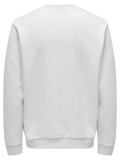 Only and Sons miesten collegepaita ONSCERES Crew Neck, vaaleanharmaa