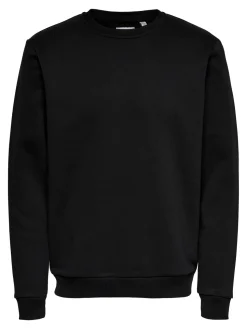 Only and Sons miesten collegepaita ONSCERES Crew Neck, musta
