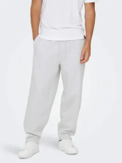 Only and Sons miesten collegehousut, ONSCERES WIDE PANT Super Light Grey Melange