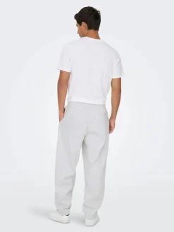 Only and Sons miesten collegehousut, ONSCERES WIDE PANT Super Light Grey Melange