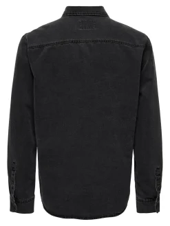 Only and Sons Miesten Farkkupaita, BANE DENIM SHIRT NOS Hiilenmusta