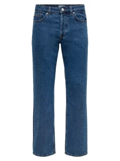 Only and Sons miesten farkut, EDGE BLUE 3813 STRAIGHT FIT Indigo