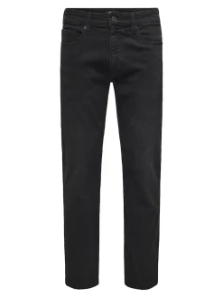 Only and Sons miesten farkut ONSWEFT REGULAR BLACK 8638 MAT DNM NOOS, Black Denim