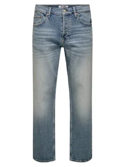 Only and Sons miesten farkut, ONSEDGE PERFORMANCE LB 3816 DOT DNM Light Blue Denim