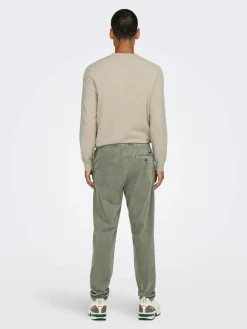 Only and Sons Miesten Housut, LINUS TAP CORDYROY PANT NOS Castor Gray