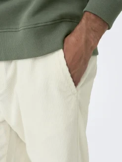 Only and Sons Miesten Housut, LINUS TAP CORDYROY PANT NOS Luonnonvalkoinen