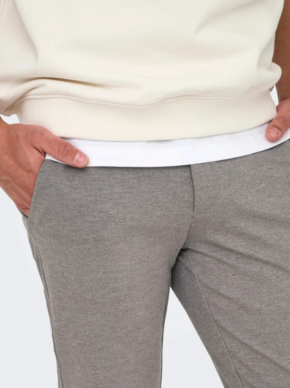 Only and Sons miesten housut ONSMARK SLIM TAP DITSY 2912 PANT NOOS, Tobacco Brown
