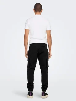 Only and Sons miesten housut, ONSCAM STAGE CARGO CUFF Musta