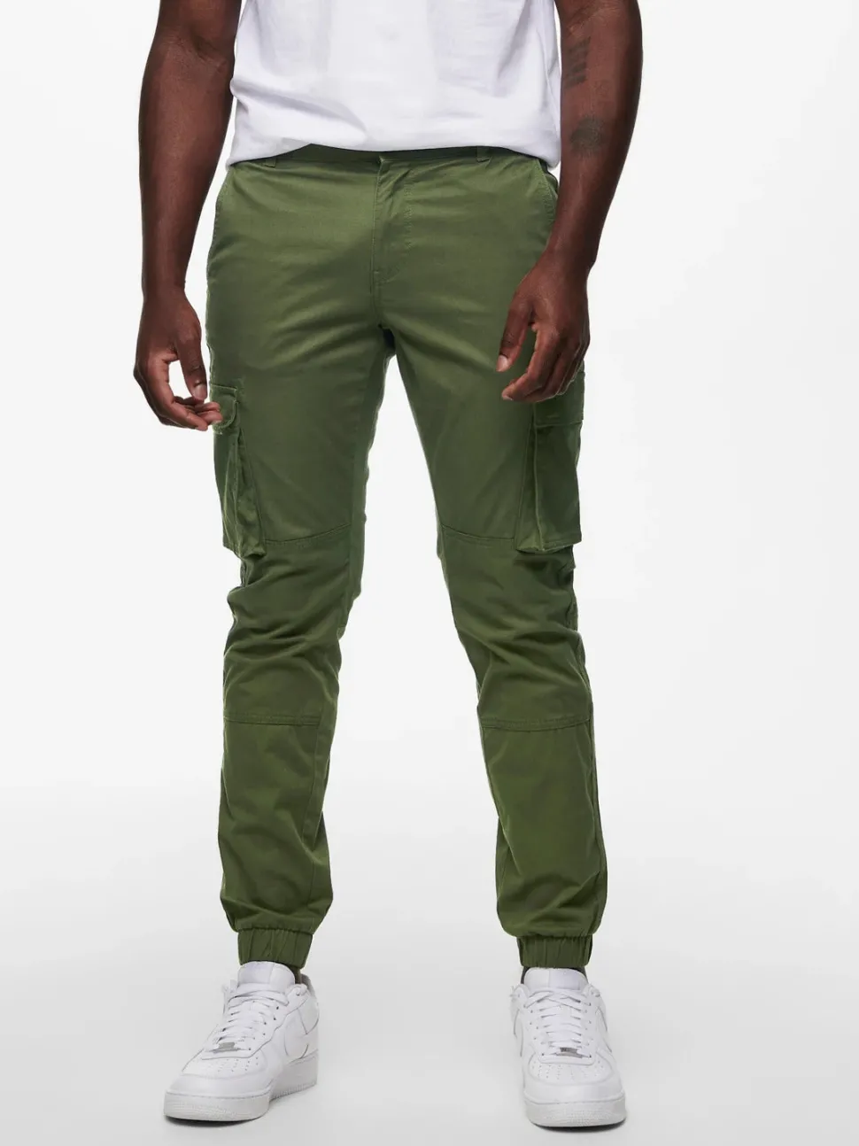 Only and Sons miesten housut, ONSCAM STAGE CARGO CUFF Armeijanvihreä