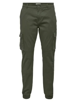 Only and Sons miesten housut, ONSCAM STAGE CARGO CUFF Armeijanvihreä