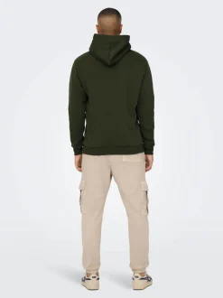 Only and Sons Miesten Huppari, ONSCERES LIFE HOODIE SWEAT NOOS Armeijanvihreä