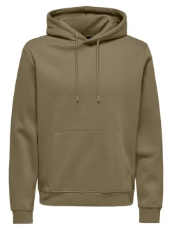 Only and Sons Miesten Huppari, ONSCONNOR REG SWEAT HOODIE NOS Tumma Kameli