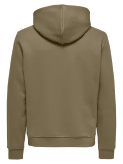 Only and Sons Miesten Huppari, ONSCONNOR REG SWEAT HOODIE NOS Tumma Kameli