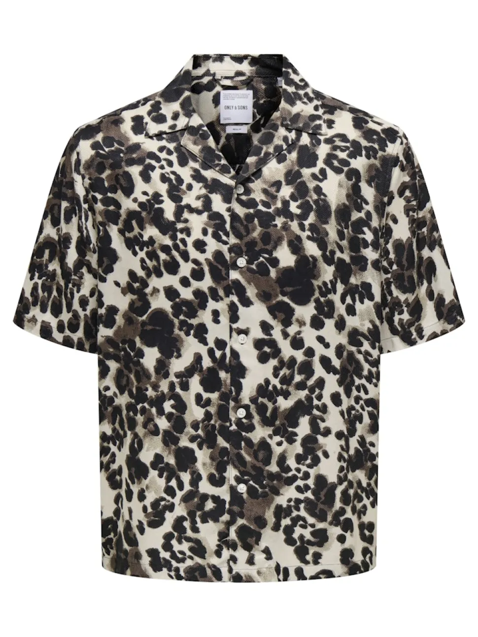 Only and Sons miesten kauluspaita, ROCKET REG SS RESORT AOP SHIRT Valkopohjainen Kuosi