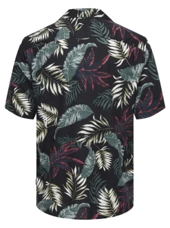 Only and Sons miesten kauluspaita, WAYNE LIFE VISCOSE SHIRT Musta Kuosi