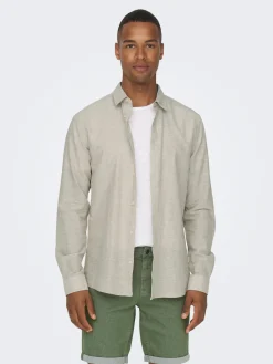 Only and Sons Miesten Kauluspaita CAIDEN PELLAVA Beige