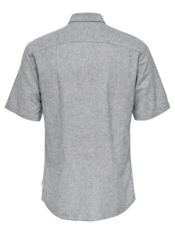 Only and Sons Miesten Kauluspaita ONSCAIDEN SS SOLID LINEN Sininen Kuosi