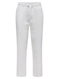 Only and Sons miesten kesähousut, SINUS LOOSE LIN PANT Bright White