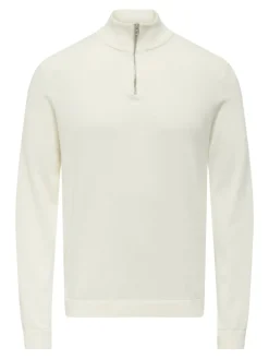 Only and Sons miesten neule, ALEX REG HALZ ZIP Valkoinen
