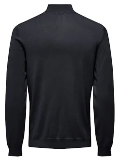 Only and Sons Miesten Neulepusero, PHIL WYLER REG HALF ZIP Tummansininen