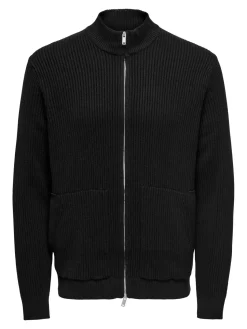 Only and Sons miesten neuletakki ONSLAW REG LS CARDIGAN KNIT FRML, musta