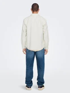 Only and Sons Miesten Paita, ALP RELAXED WASH CORD NOS Luonnonvalkoinen